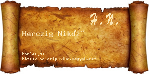 Herczig Niké névjegykártya